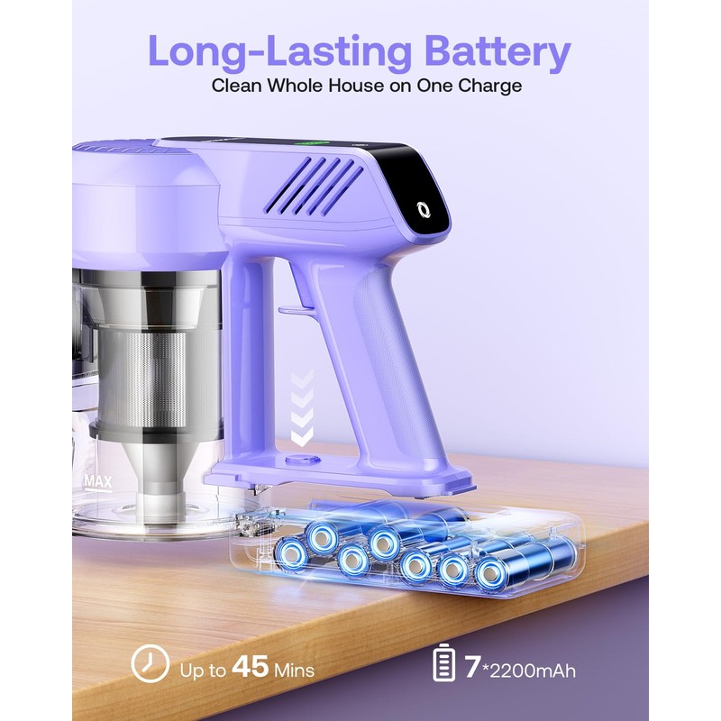 Trucozie Battery Pack Attachment for Cordless Vacuum Cleaner T351 Purple