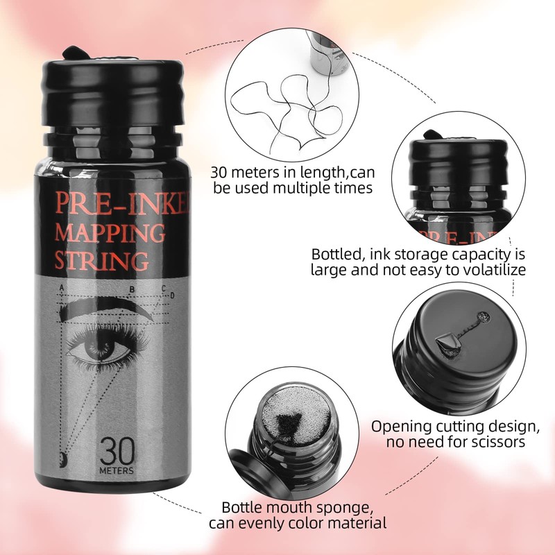 ATOMUS Eyebrow Mapping String 1 Bottle Pre-inked 30m(98ft) Microblading String