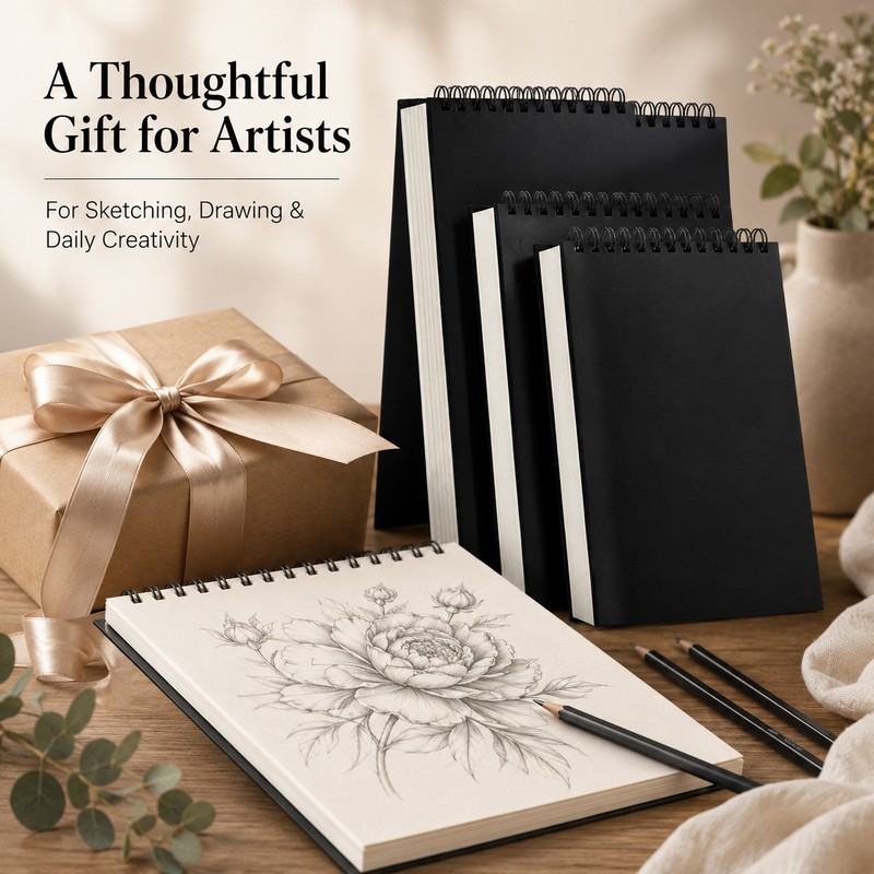 30-Sheet Spiral Sketchbook for Drawing – Thick Paper Art Pad