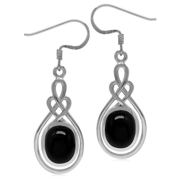 Silvershake 10X8mm Genuine Oval Shape Black Onyx 925 Sterling Silver