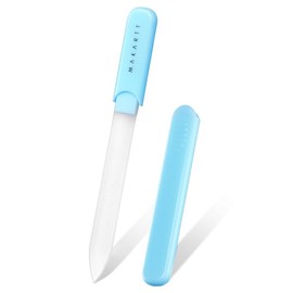 Makartt Lima de uñas de cristal con estuche, lima de cristal arenado de doble cara para uñas naturales, pulidor portátil reutilizable para manicura y 