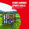 Happybuy Rolling Sports Ball Storage Cart, Lockable Basketball Cage with
