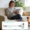 A-Pce 4-in-2 Multi Charging Cable with Smartwatch Charging, Black-4FT