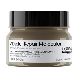 L'Oréal Professionnel Paris Absolut Repair Molecular Mascarilla | Mascarilla reparadora | Para cabello muy dañado | Con tecnología 2% reparador de péptidos + 5 aminoácidos | Repara el cabello y restaura su fuerza