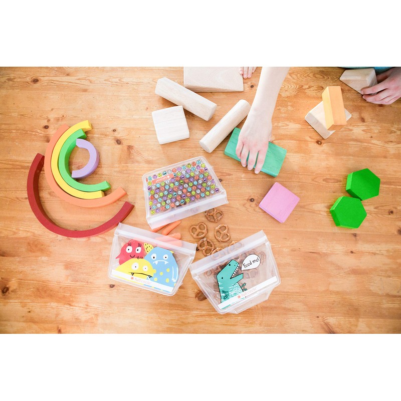 Full Circle ZipTuck, Reusable Sandwich Bag Set, Dinosaur