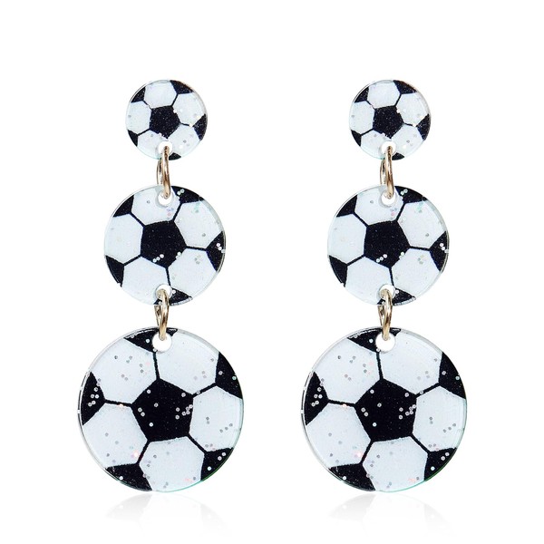 Heart-shaped Sport Ball Dangle Earrings Game Day Earrings for Women