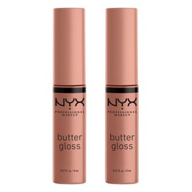 NYX Professional Makeup Butter Gloss, Non-Sticky Lip Gloss, Madeleine & Madeleine, Duo Pack