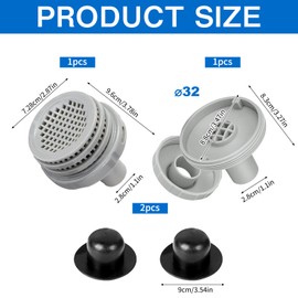 CHENBOOW Pool Inlet Nozzle, Pool Outlet Nozzle 32 mm, Pool Connection Set, Pool Filter Connection, Pool Maintenance Accessories, Pool Filter Pool Accessories with Internal Thread, Pool Filter
