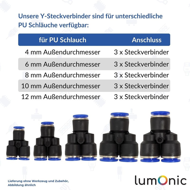 Lumonic I PU Hose Y Connector I 4 mm I