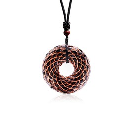 Tan Ran Black Tourmaline Orgonite Rodin Coil Pendant Necklace