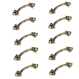 bnafes 10Pcs Small Brass Decorative Jewelry Box Chest Drawer Cabinet Knob Pull Handle