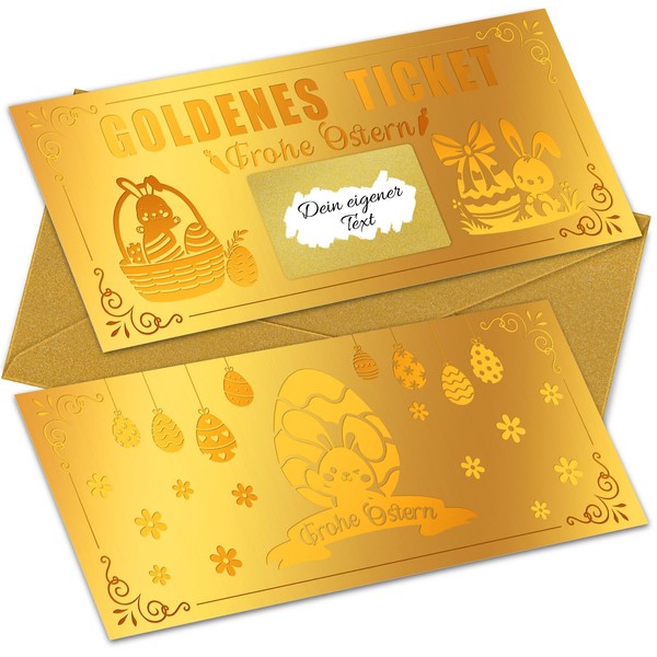 WenmthG Golden Ticket Easter Card with Envelope, Easter Gifts for