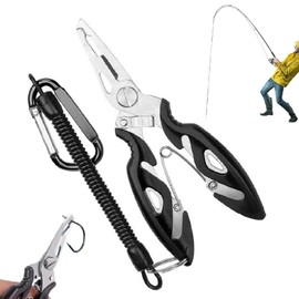 SensaBliss フィッシングプライヤー 釣り道具 多機能 釣具 釣りペンチ 針外し フックリリーサー PE ライン切れる ステンレス 防錆 尻手ロープ付き 軽量 滑り止め アウトドア 海釣り用