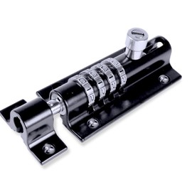 Combi-Bolt 4-Digit Combination Sliding Bolt Gate Lock, Secure Gates, Sheds, Windows, Doors, Barns, Fences, Iron or Wooden Gates, Equipment, Tools, Backyards, Livestock, and More (CB2000-BLACK)