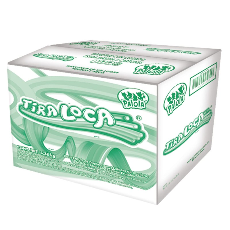 Tira Loca 24 piezas, Dulce Acidulado Sabores Frutales, Las Delicias,
