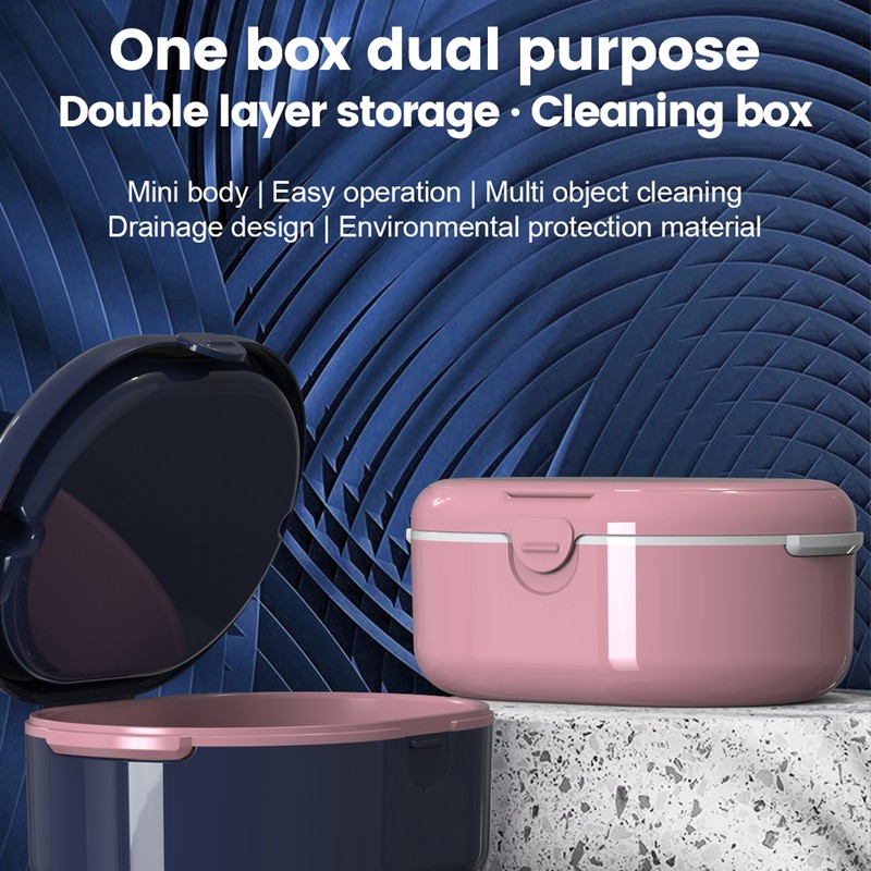 Denture Bath Box Cup Large Space Easy to Clean PP