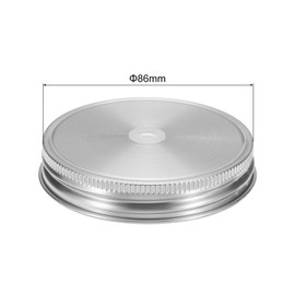 sourcing map 6 Pcs Regular Mouth Mason Jar Lids with Straw Hole, 86mm Mason Canning Lids Mason Jar Caps for Canning Jars Silver