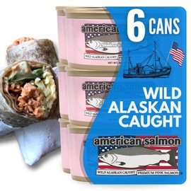 American Tuna Sushi-grade Premium Sustainably Caught Wild Alaskan Pink Salmon - Skinless & Boneless, MSC Certified, Sustainably Fished & Hand-Packed - 6 oz Cans | Pack of 6 | The Choicest Salmon for Health and Flavor Enthusiasts!