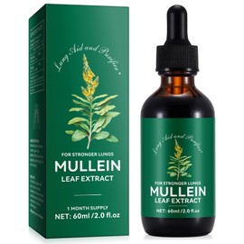 Mullein Drops for Lungs, Natural Mullein Leaf Extract, Mullein and Chlorophyll Drops for Lungs, Breathing Support Supplement (2 Fl Oz/1Pack)