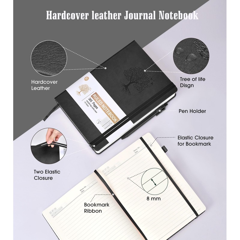 Lined Journal Notebook, 365 Pages B5 Large Journals for Writing