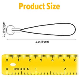 Hpmjz 200Pcs Cell Phone Split Ring Strap Lanyard Phone Ring Strap Detachable Phones Charm Cords DIY Lanyard Decorations for Hanging Charms USB Flash Drive MP3 Drive Keychain - Black
