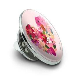 Love Flower Hearts Metal 0.75" Lapel Hat Pin Tie Tack Pinback