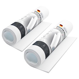 BIBODU Pack of 2 rolls of EVA foam 2 mm white colour, foam rubber, 2 mm thick, size 150 cm x 32 cm, density 80 kg/m3, EVA foam cosplay, DIY crafts, EVA foam, suitable for boys