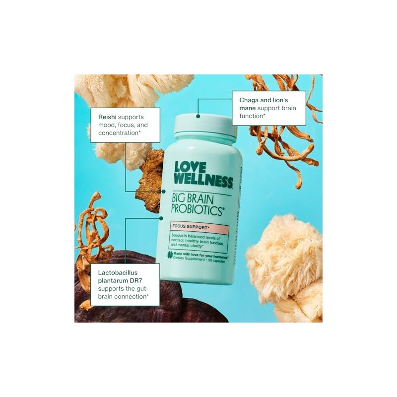 Love Wellness Suplemento Nootropics Brain Support, Big Brain Probiotics Función
