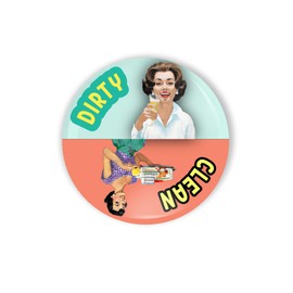 2.25 Inch Retro Housewives Clean Dirty Dishwasher Magnet