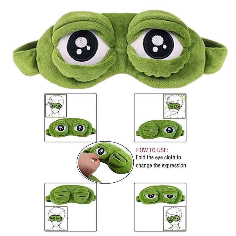 Linian Creative Cartoon Frog Eye Mask Funny Sleeping Mask Novelty