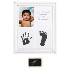 C.R. Gibson ''Your Little Hands Stole My Heart and Your Little Feet Ran Away with It'' Foot Print and Hand Print Baby Photo Frame, 8.75'' x 10.8''