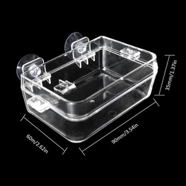 Anbaituor Reptile Feeding Bowl - Reptile Lizard Feeder Hanging Feeding Plate with Suction Cup - for Gecko Tortoise Snakes Chameleon Iguana Lizard