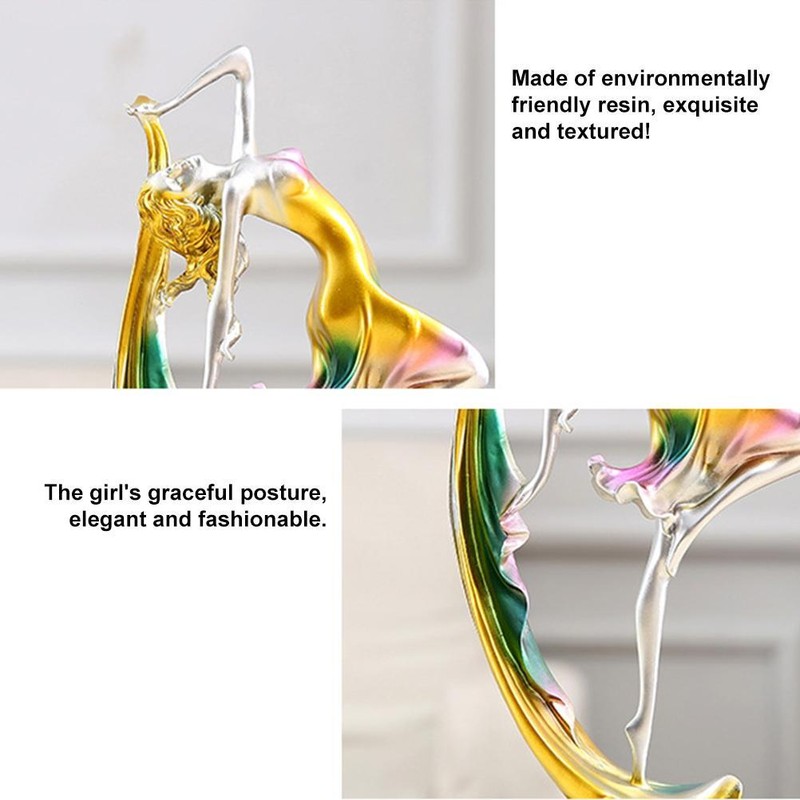 Modern Style Resin Dancing Girl Sculptures Ballerina Statue Figurine Dancer