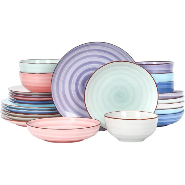 Does not apply Ceramic Plates and Bowls Set, 24 Pieces