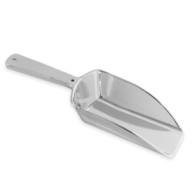 Super Z Outlet 5.5" Mini Acrylic Plastic Kitchen Scoops for Weddings, Candy Dessert Buffet, Ice Cream, Protein Powders, Coffee, Tea (Silver)