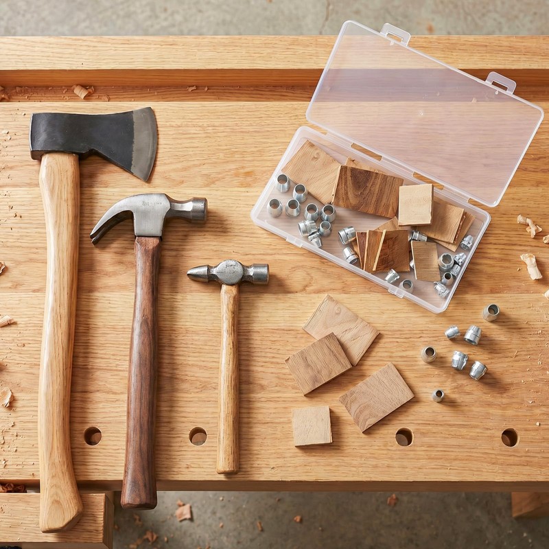 warmfarm 36 Pcs Hammer Handle Wedges Kit,Wood & Metal Wedges