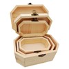 Anktily 3 Pack Wood Treasure Chest, 3 Size Unfinished Wooden