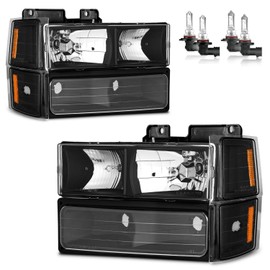 Vizotae Headlights W/Bulbs for 1994-1998 Chevy C10 Pickup Truck C/K 1500 2500 3500 Silverado Tahoe Suburban, 1992-1994 Blazer Driver & Passenger Side