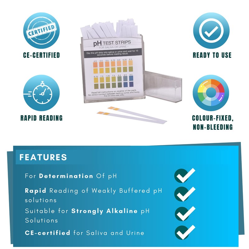 Camlab Water 1200667 pH Indicator Test Strips pH 4.5-9.0 CE