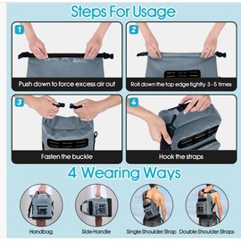 MORXPLOR Bolsa Seca Impermeable, Mochila Enrollable de 5L/10L/20L/30L con Funda Impermeable para teléfono, Ideal para natación y Kayak (Gris Oscuro, 1