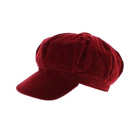Zac's Alter Ego Corduroy Flat Cap/Baker Boy Hat - Selection of Colours Burgundy