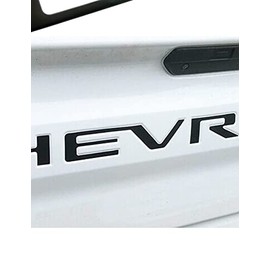 Tailgate Insert Letters Compatible with 2019 2020 2021 2022 2023 2024 Silverado, 3D Raised Adhesive Decals Letter Emblem - Matte Black