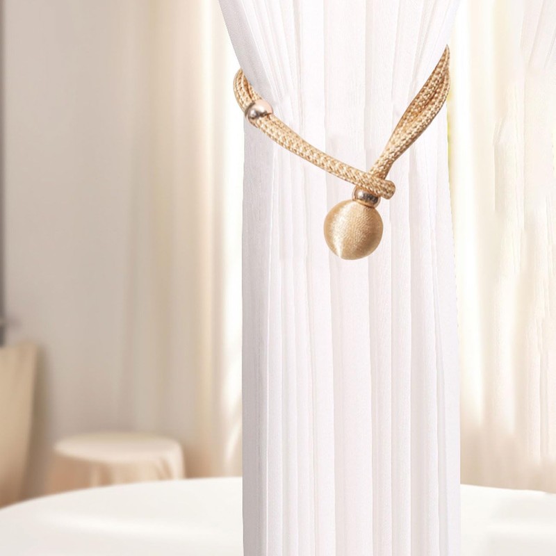 SanKristo Curtain Tiebacks 4 pcs, No Punching Adjustable Length with