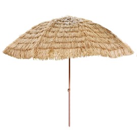 FOREVER BAMBOO Tiki Thatch Tilt Beach and Patio Umbrella – Hawaiian Style Palapa With UV Protection 78 in D