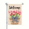 BlissYard Spring Floral Garden Flag Tulips Garden Decoration Supplies 12x18