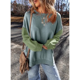 SHEWIN Womens Sweatshirt Casual Long Sleeve Crew Neck Long Sleeve Hoodies Tops Lightweight Soft Fall Outfits Fashion Winter Clothes,US 16-18(XL),Dark Blue