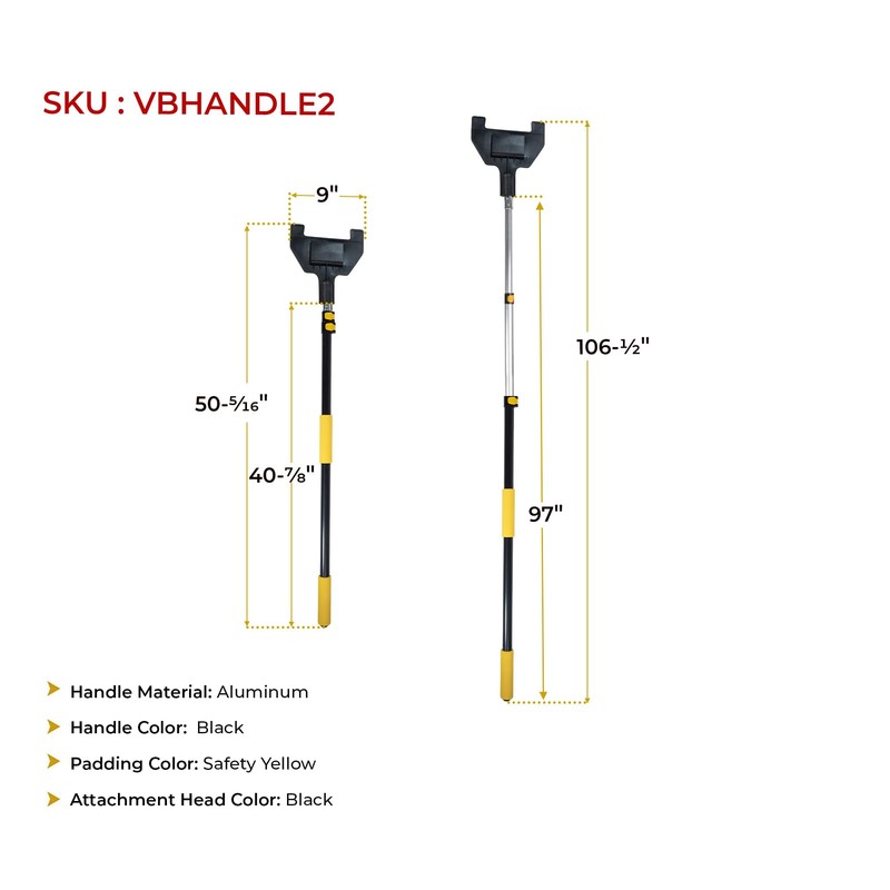 Mytee Products 8ft V Shaped Extension Handle and 20 Pack