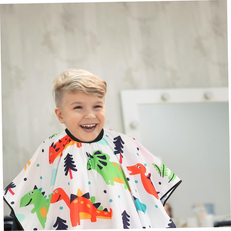 WOONEKY Hair Cutting Cape for Kids Dinosaur Pattern Barber Cape