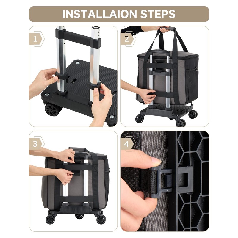 Amythe Rolling Teacher Tote Bag with 5-Wheel, Heavy Duty Organizer