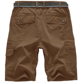 Jessie Kidden Men's Cargo Hiking Shorts Outdoor Lightweight Quick-Dry Tactical Walking Climbing Fishing Short with Zipper Pockets #6222-Coffee-34
